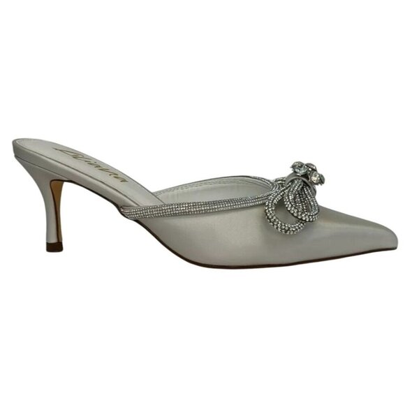 LILIANA / Romantiq 1 / Elegant / Satin /  Pointed-Toe Heels / With Rhinestone Bo - Picture 3 of 8